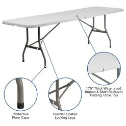 Flash Furniture 8-Foot Bi-Fold Granite White Plastic Banquet And Event Folding Table 12 Flash Furniture 8-Foot Bi-Fold Granite White Plastic Banquet And Event Folding Table -Boraam Industries Shop b691d305006dd9b4 4243 w800 h800 b1 p0