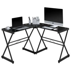 Rta Products- L Techni Mobili L-Shaped Glass Computer Desk, Black -Boraam Industries Shop b74128d900c274b3 0445 w800 h800 b1 p0