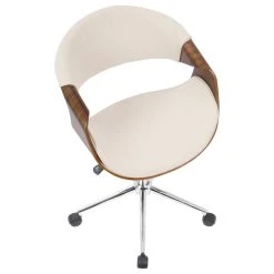 LumiSource Curvo Office Chair, Walnut And Cream -Boraam Industries Shop b7f1e6e5088ba963 5754 w800 h800 b1 p0