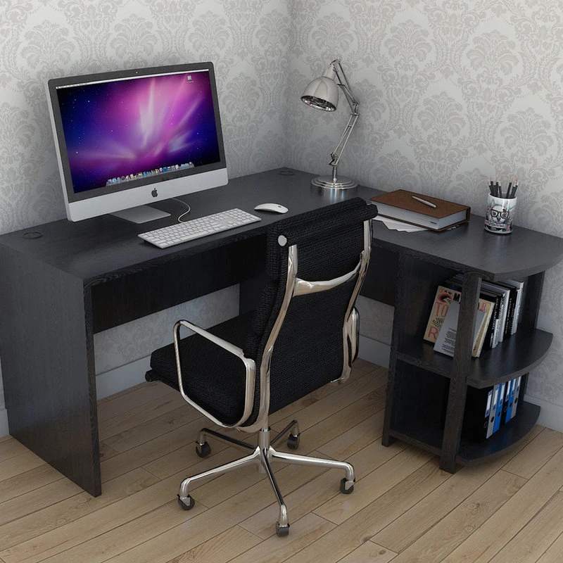 Ryan Rove Kristen Corner L-Shaped Computer Desk, Black 7 Ryan Rove Kristen Corner L-Shaped Computer Desk, Black - Image 5