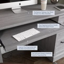BELLEZE Rhudi 62" Executive Desk, Stone Gray 10 BELLEZE Rhudi 62" Executive Desk, Stone Gray -Boraam Industries Shop ba019e6a01c42edb 4632 w800 h800 b0 p0
