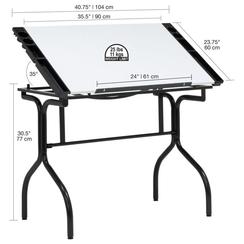 Offex Home Office Folding Craft Station, Black/White 7 Offex Home Office Folding Craft Station, Black/White - Image 5