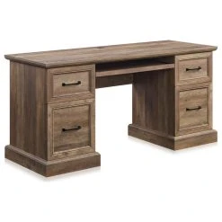 BELLEZE Rhudi 62" Executive Desk, Rustic Oak