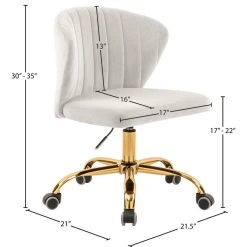 Meridian Furniture Finley Swivel And Adjustable Velvet Office Chair, Cream, Rich Gold Base -Boraam Industries Shop bc61173b030e09d8 4646 w800 h800 b1 p0