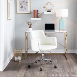 Lumisource Folia Contemporary Desk With Gold Metal And White MDF OFD-FOLIA AUW 11 Lumisource Folia Contemporary Desk With Gold Metal And White MDF OFD-FOLIA AUW -Boraam Industries Shop bc71afd00f0fdd8f 0708 w800 h800 b0 p0