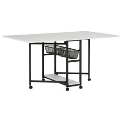 Studio Designs Mobile Fabric Cutting Multipurpose Table With Folding Top And Storage