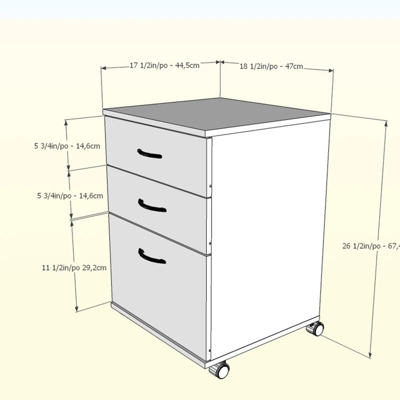 Nexera Essentials 3-Drawer Rolling Filing Cabinet With Black Finish 6092 4 Nexera Essentials 3-Drawer Rolling Filing Cabinet With Black Finish 6092 - Image 2