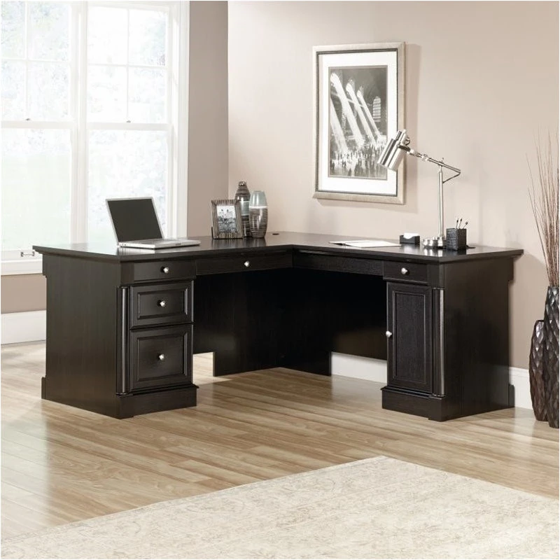 Sauder Palladia Contemporary Wood L-Shape Computer Desk In Oak 4 Sauder Palladia Contemporary Wood L-Shape Computer Desk In Oak - Image 2