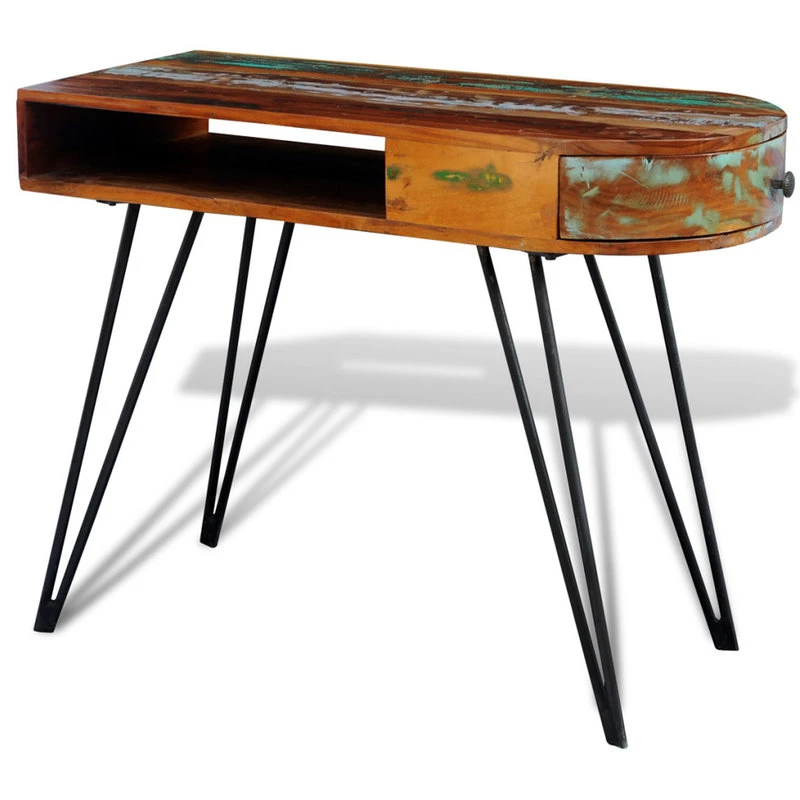 Vida XL International B.V. VidaXL Desk Reclaimed Solid Wood With Iron Legs Office Writing Computer Desk 5 Vida XL International B.V. VidaXL Desk Reclaimed Solid Wood With Iron Legs Office Writing Computer Desk - Image 3