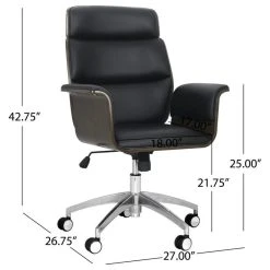 GDFStudio Byron Mid-Century Modern Swivel Office Chair, Black/Gray/Silver -Boraam Industries Shop be11e4480f9079e5 9250 w800 h800 b1 p0