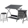 Studio Designs Comet Center With Stool, Silver And Black 1 Studio Designs Comet Center With Stool, Silver And Black -Boraam Industries Shop be5152c307211c7a 2119 w800 h800 b1 p0