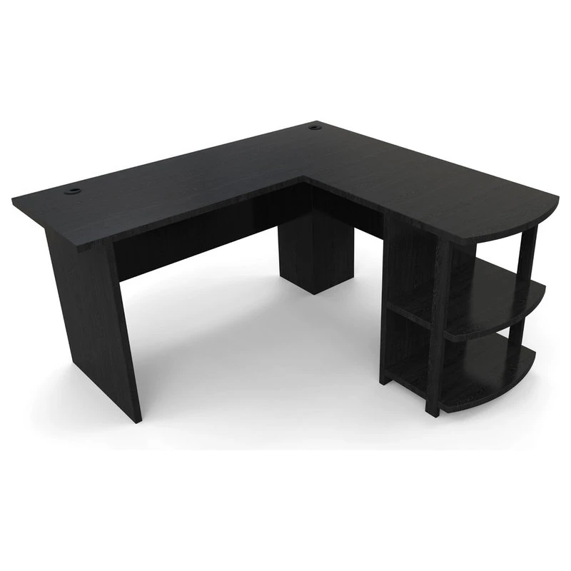 Ryan Rove Kristen Corner L-Shaped Computer Desk, Black 3 Ryan Rove Kristen Corner L-Shaped Computer Desk, Black