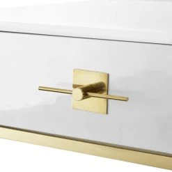 Nicole Miller Moku Desk, 2 Drawers, White And Gold -Boraam Industries Shop c18196d70e9f65d2 9558 w800 h800 b0 p0