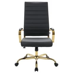 Leisuremod Benmar High-Back Mid Century Modern Leather Office Chair Gold Frame, -Boraam Industries Shop c1b1330e00259cb8 7630 w800 h800 b1 p0