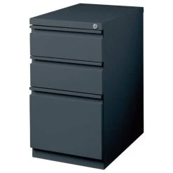 Scranton & Co 3 Drawer Mobile File Cabinet In Charcoal