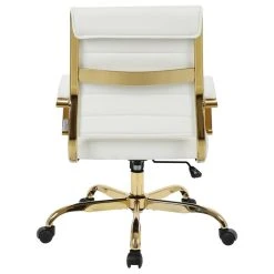 LeisureMod Benmar Home Leather Office Chair With Gold Frame, White -Boraam Industries Shop c2d17ec60fea52d5 3293 w800 h800 b1 p0