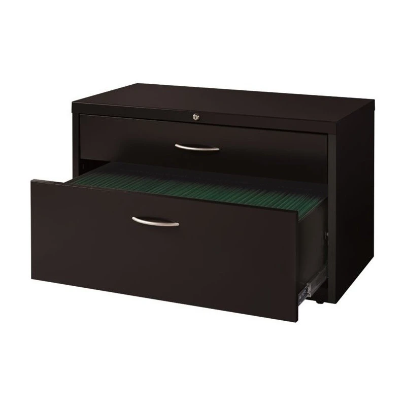 Hirsh Industries LLC Hirsh 36-in Wide Metal Box/File Low Credenza With Sliding Door Black 4 Hirsh Industries LLC Hirsh 36-in Wide Metal Box/File Low Credenza With Sliding Door Black - Image 2