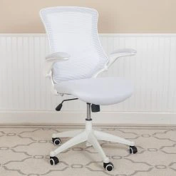 Offex Swivel Ergonomic Task Office Chair With White Frame And Flip Up Arms,White -Boraam Industries Shop c3b1f1290d8adb02 8887 w800 h800 b0 p0