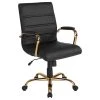 Flash Furniture Mid Back Leather Office Swivel Chair In Black And Gold -Boraam Industries Shop c4115dbd0e141d82 4613 w800 h800 b1 p0