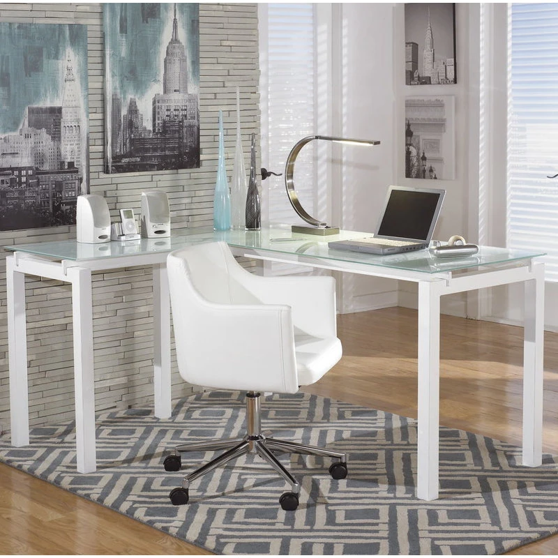 Ashley Furniture Industries Signature Design By Ashley Baraga L Shaped Desk In White 5 Ashley Furniture Industries Signature Design By Ashley Baraga L Shaped Desk In White - Image 3
