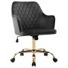 Duhome Elegant Lifestyle Mid-Century Diamond Quilted Desk Chair, Dark Grey With Gold Base