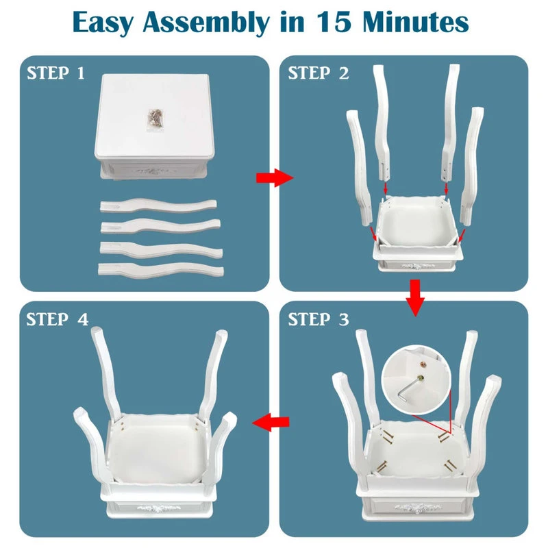 Home Garden Collections White Wood Nightstand Queen Anne Style Mid Century Console Table 7 Home Garden Collections White Wood Nightstand Queen Anne Style Mid Century Console Table - Image 5