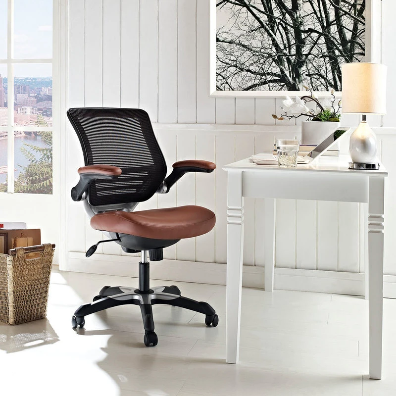 LexMod Edge Faux Leather Office Chair, Tan 4 LexMod Edge Faux Leather Office Chair, Tan - Image 2