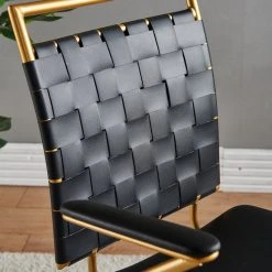 LUXMOD Classy Goldtone Adjustable Swivel Ergonomic Desk Chair, Black -Boraam Industries Shop c781931002ce3934 9196 w800 h800 b0 p0