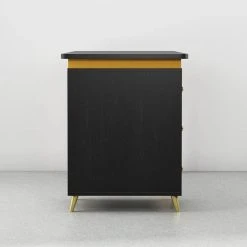 HOMARY Modern 55" Black Wooden Home Office Writing Desk, Drawers, Gold -Boraam Industries Shop c7f18e82025e8b12 3917 w800 h800 b0 p0