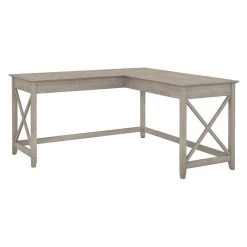 Bush Business Furniture Bush Furniture Key West 60W L Shaped Desk In Washed Gray - Engineered Wood