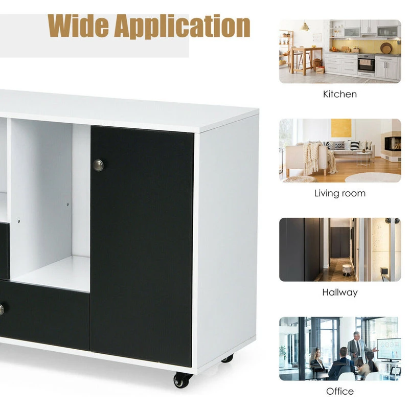 Costway Lateral Mobile Filing Cabinet Large Printer Stand W/ 2 Drawers 5 Costway Lateral Mobile Filing Cabinet Large Printer Stand W/ 2 Drawers - Image 3