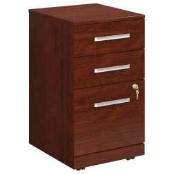 EFurnish Classic Filing Cabinet, Wood Frame With Locking Drawer & Pull Handles, Cherry