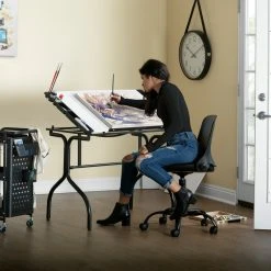 Studio Designs Folding Craft Station, Black/White -Boraam Industries Shop c981487403613133 4335 w800 h800 b0 p0