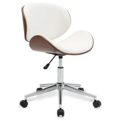 Belleze Modern Adjustable Swivel Desk Chair, White