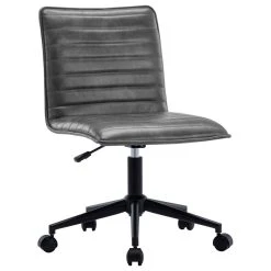 Duhome Elegant Lifestyle Horizontal Stitching Armless Swivel Task Chair, Grey
