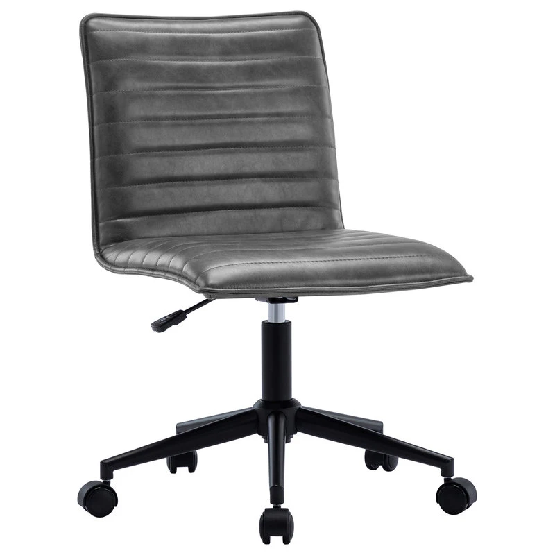 Duhome Elegant Lifestyle Horizontal Stitching Armless Swivel Task Chair, Grey 3 Duhome Elegant Lifestyle Horizontal Stitching Armless Swivel Task Chair, Grey