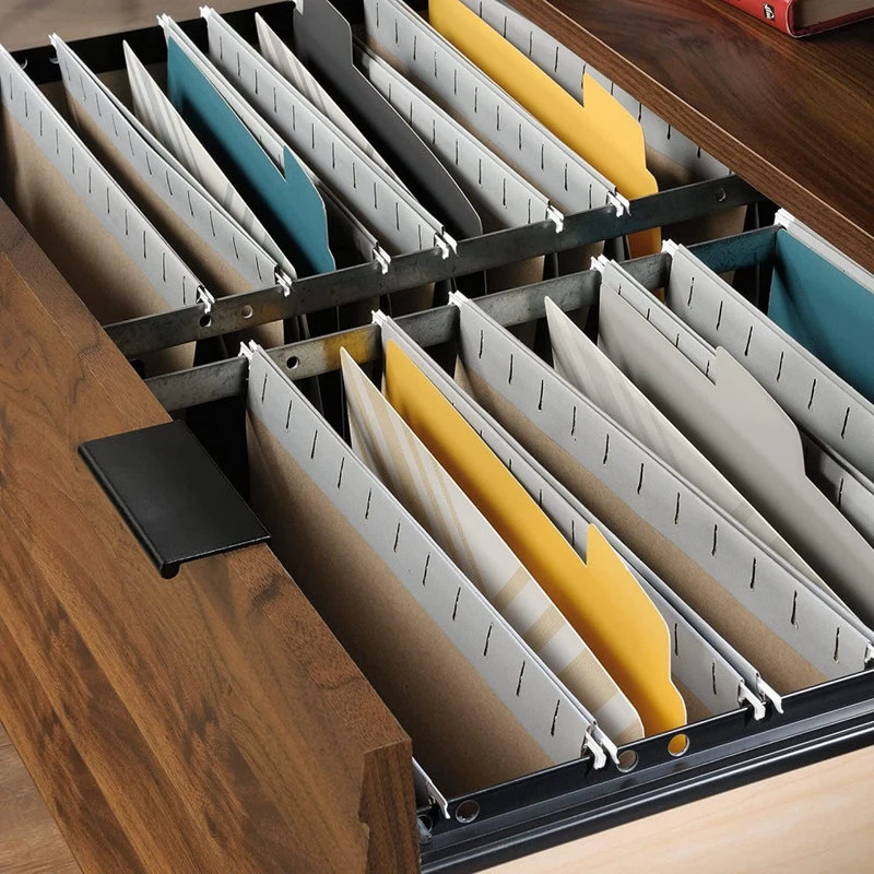 Decor Love Transitional Filing Cabinet, 2 Open Compartments & Lower Drawer, Grand Walnut 6 Decor Love Transitional Filing Cabinet, 2 Open Compartments & Lower Drawer, Grand Walnut - Image 4