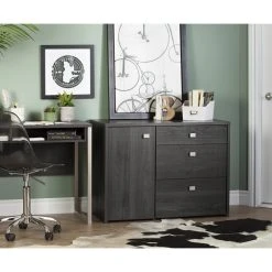 South Shore Furniture South Shore Interface Storage Unit With File Drawer, Gray Oak -Boraam Industries Shop cb5170d60923634e 2097 w800 h800 b0 p0