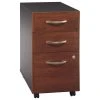 Bush Business Furniture Series C 3-Drawer Mobile File Cabinet, Hansen Cherry, Graphite Gray