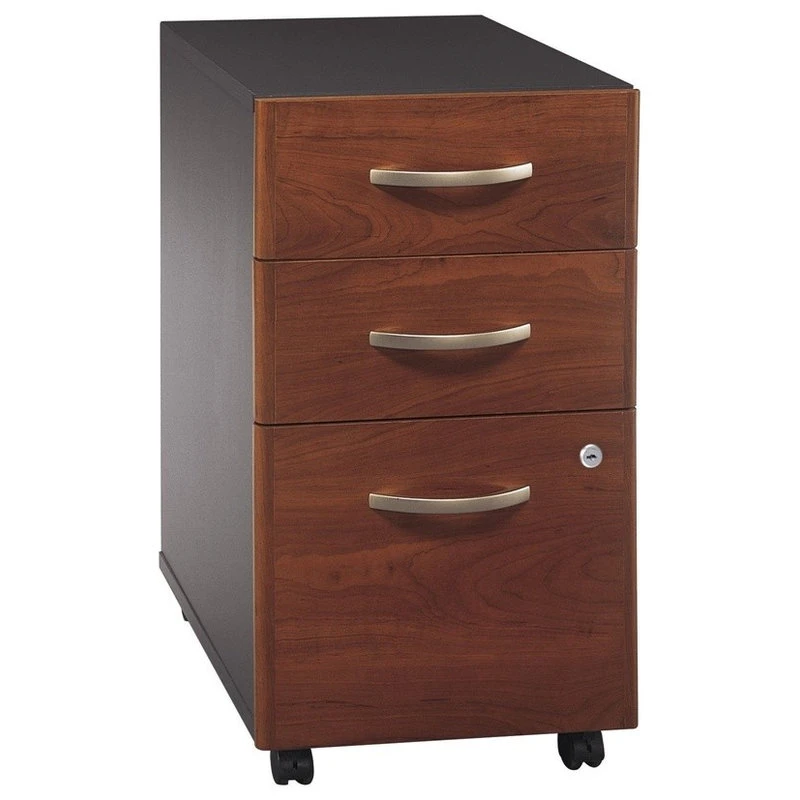 Bush Business Furniture Series C 3-Drawer Mobile File Cabinet, Hansen Cherry, Graphite Gray 3 Bush Business Furniture Series C 3-Drawer Mobile File Cabinet, Hansen Cherry, Graphite Gray