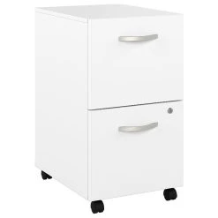 Bush Business Furniture Studio A 2 Drawer Mobile File Cabinet In White - Engineered Wood