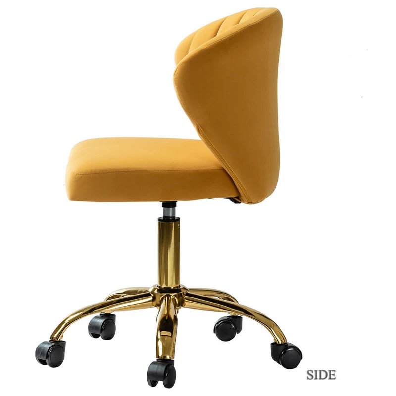 Karat Home Swivel Task Chair With Tufted Back, Mustard 5 Karat Home Swivel Task Chair With Tufted Back, Mustard - Image 3