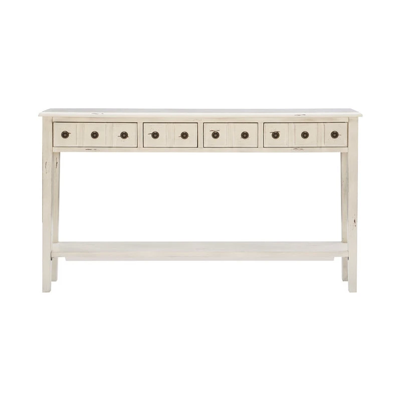 Linon Home Decor Products Linon Sadie Long Wood Console Table In Cream 6 Linon Home Decor Products Linon Sadie Long Wood Console Table In Cream - Image 4