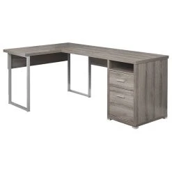 Monarch Computer Desk Home Office Corner 80"L L Shape Work Laptop Metal Brown