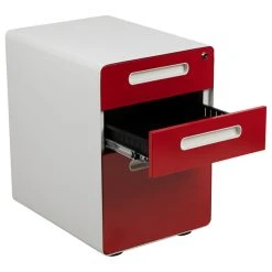 Offex 3-Drawer Filing Cabinet With Letter/Legal Drawer, White With Red Faceplate -Boraam Industries Shop cfa192e40eb024b5 9618 w800 h800 b1 p0