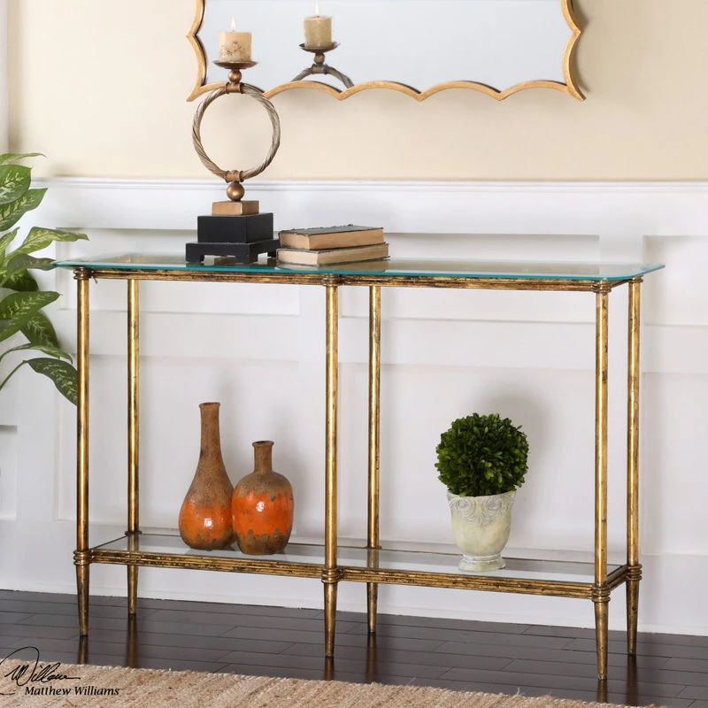 Uttermost Elenio Glass Console Table 3 Uttermost Elenio Glass Console Table