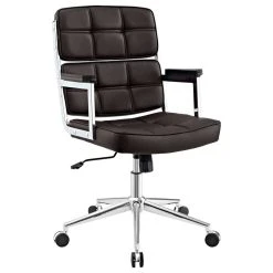America Luxury Modern Contemporary Urban Design Work Highback Office Chair, Brown, Faux Leather