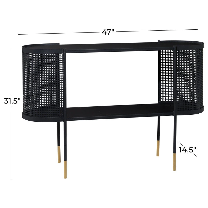 Brimfield & May Contemporary Black Metal Console Table 43309 6 Brimfield & May Contemporary Black Metal Console Table 43309 - Image 4