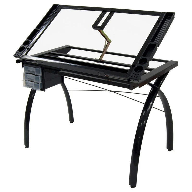 Studio Designs Futura Craft Station, Black And Clear Glass 4 Studio Designs Futura Craft Station, Black And Clear Glass - Image 3