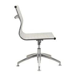 Modern Selections Modern L Ribbed Mid Back Chair, White -Boraam Industries Shop d131eade06f4572d 3932 w800 h800 b1 p0
